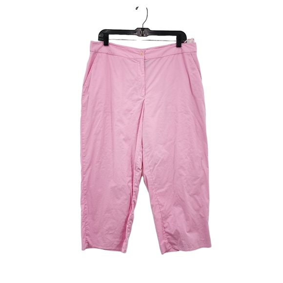 Eileen Fisher Women's Cotton Stretch Relaxed Fit Cropped Pants - L - Picture 1 of 10